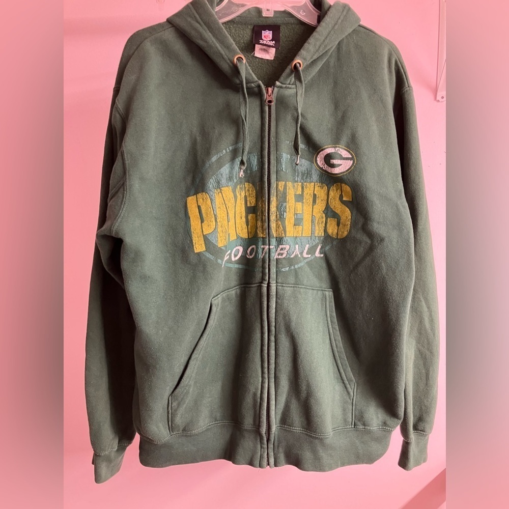 Green Bay Packers Zip Hoodie, Men’s M, Green/Yellow/White, NFL Team Apparel
